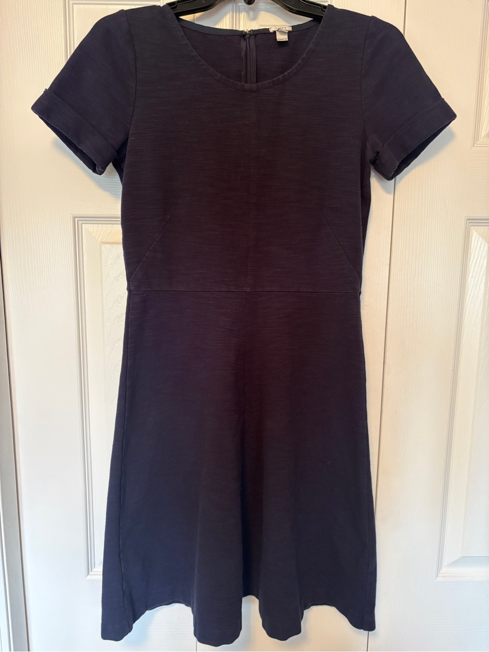 J.Crew Navy Ponte Knit Short Sleeve Swing Dress